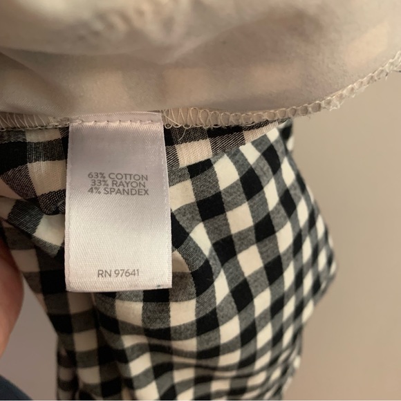 J. Jill Essential Cotton Cropped Stretch Pants Black and White Gingham 14 - Picture 8 of 8